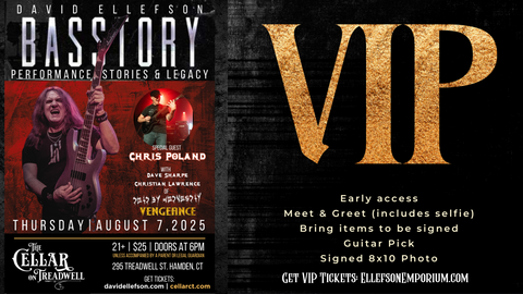David Ellefson BASSTORY: Performance, Stories & Legacy VIP-08.07.25 The Cellar on Treadwell, CT